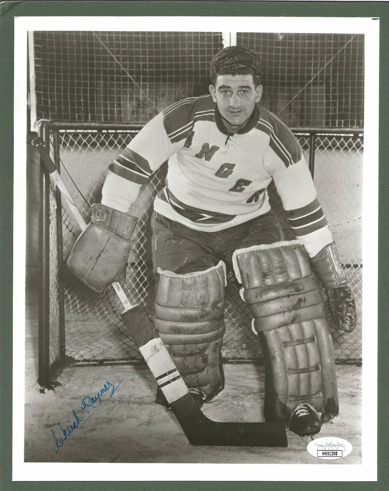 Chuck Rayner New York Rangers Signed/Autographed 8x10 B/W Photo JSA 150924