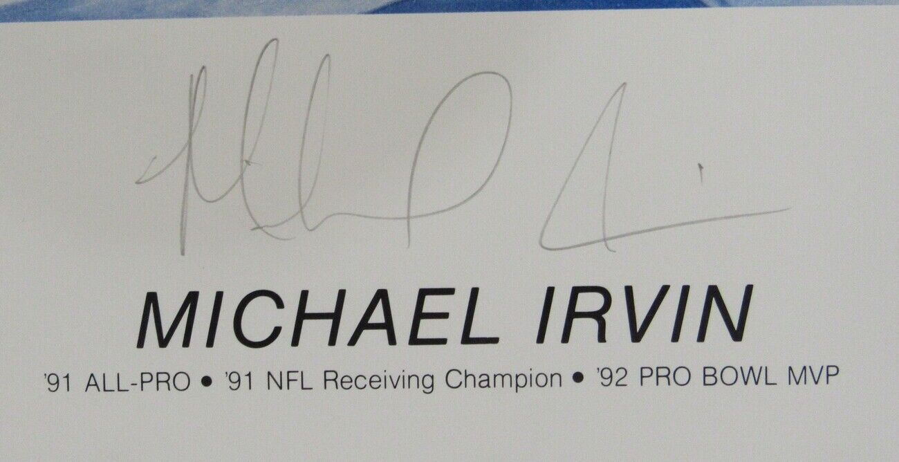 Michael Irvin Cowboys Signed/Autographed 28x22.5 Lithograph PSA/DNA 148031