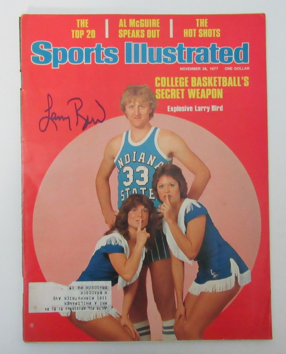 Larry Bird Rookie Cover Signed 1977 Sports Illustrated JSA Witness BA189295