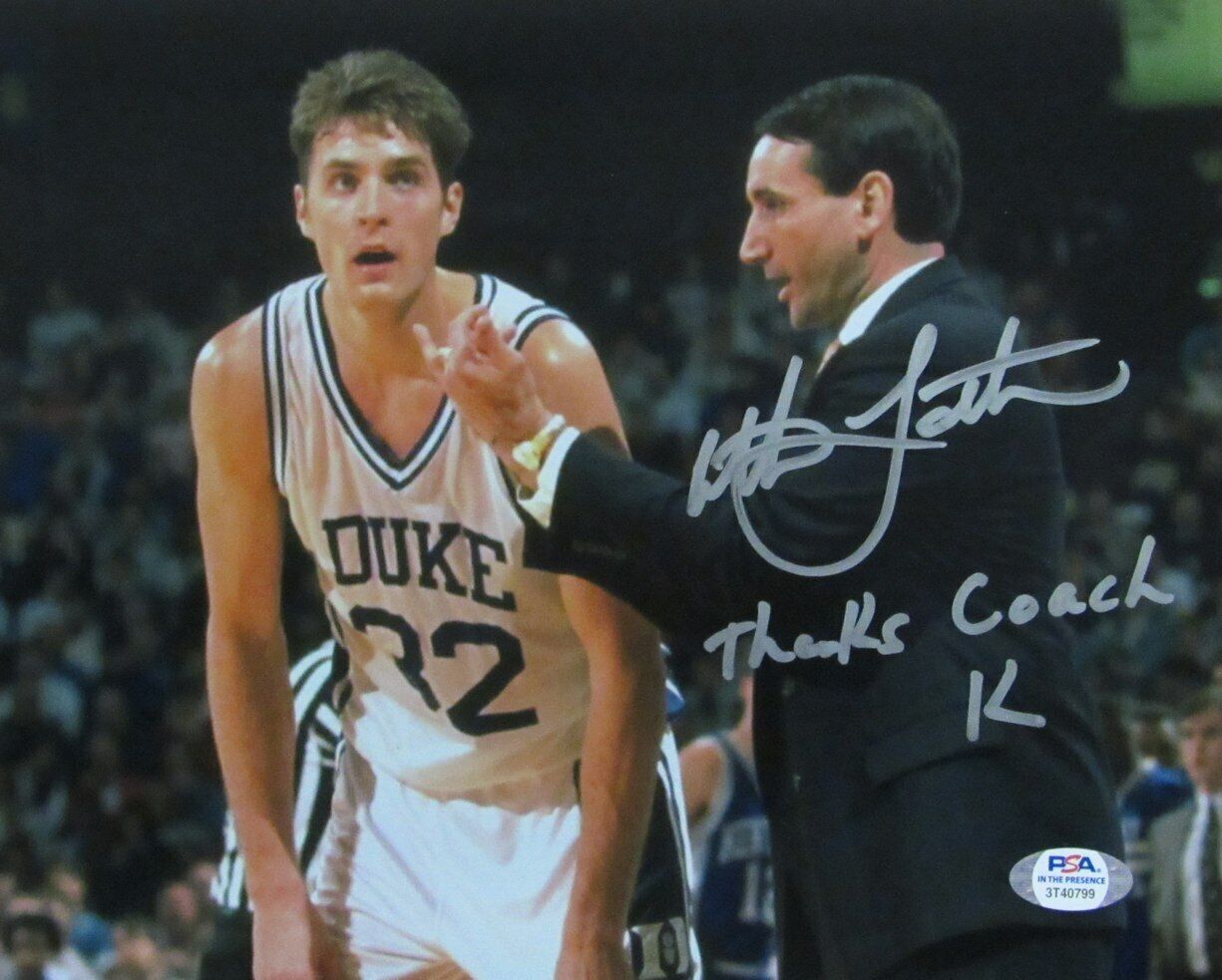 Christian Laettner Duke Signed/Inscribed 8x10 Photo PSA/DNA 167267