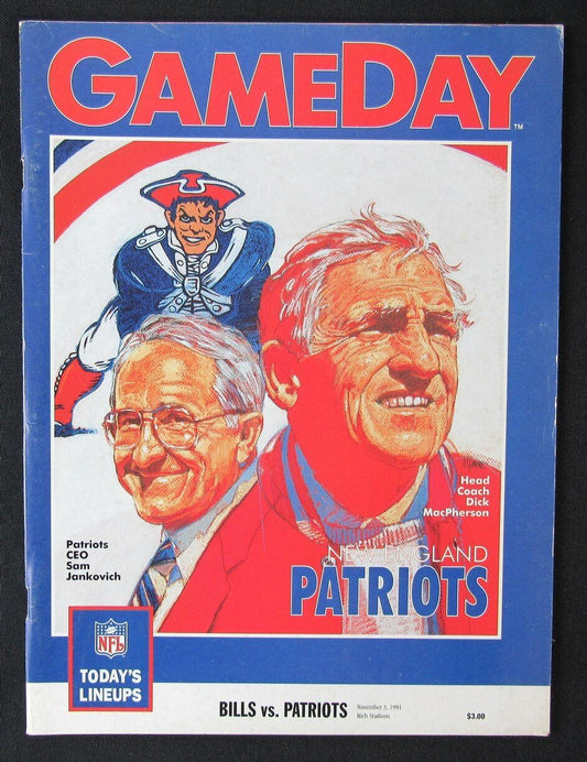 1991 Buffalo Bills vs. New England Patriots Program Dick MacPherson 11/03