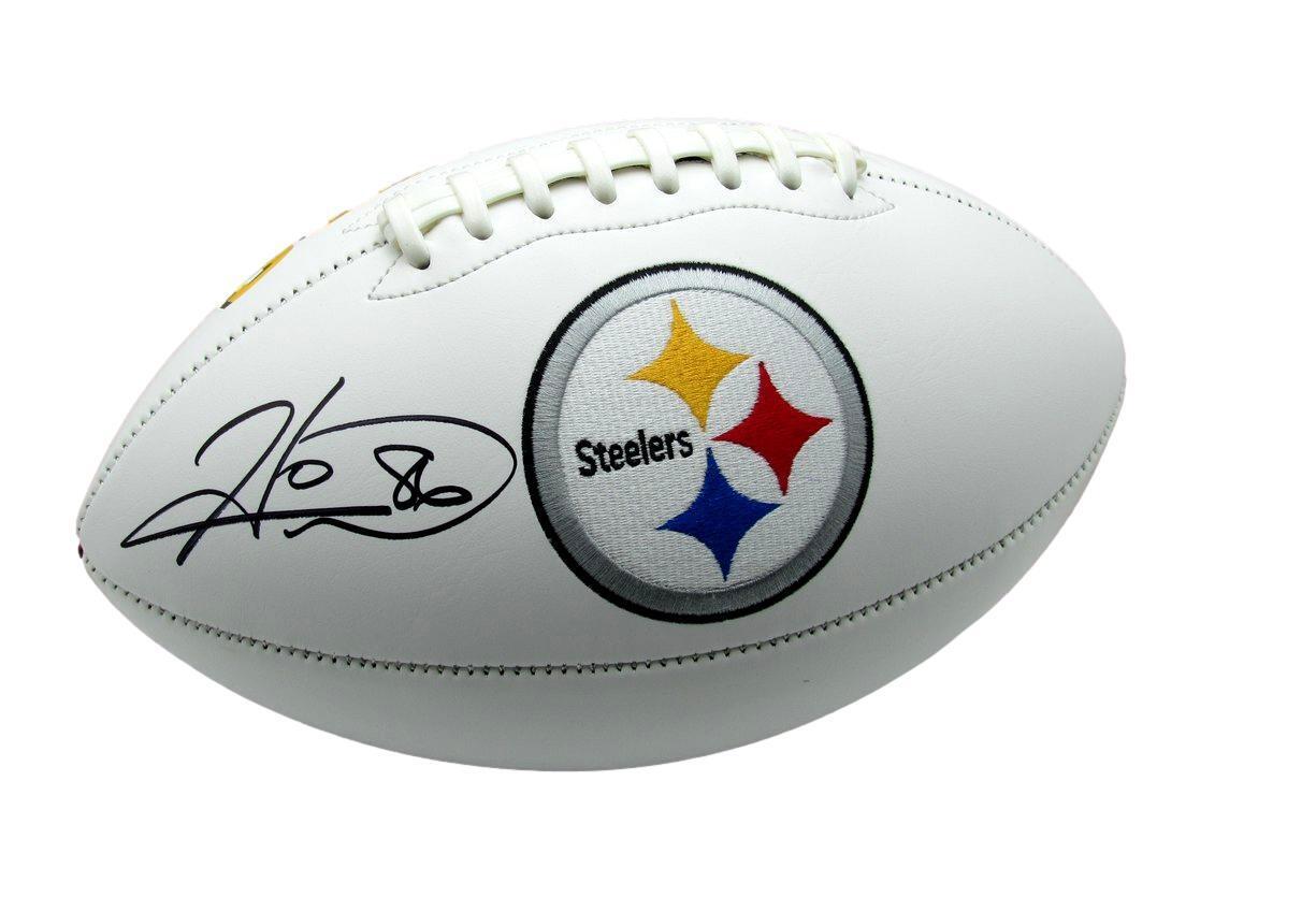 Hines Ward Autographed Steelers Logo Football Beckett 180990