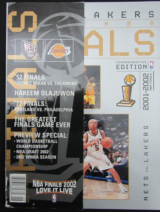 2002 Los Angles Lakers vs. New Jersey Nets NBA Finals Program Kobe/Shaq/Kidd