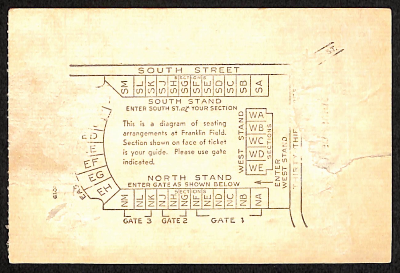 October 24, 1953 Navy vs Penn Quakers College Football Game Ticket Stub 189896