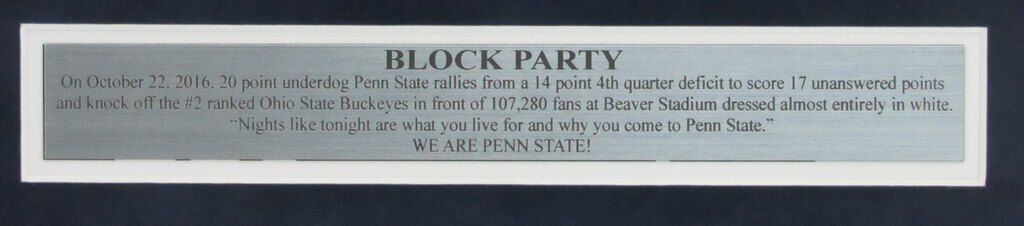 Penn State "Block Party"  2016 Win Over Ohio State Framed Collage