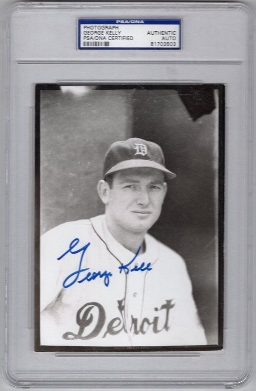 George Kelly Detroit Tigers Autographed/Signed Slabbed Photo PSA/DNA 130664