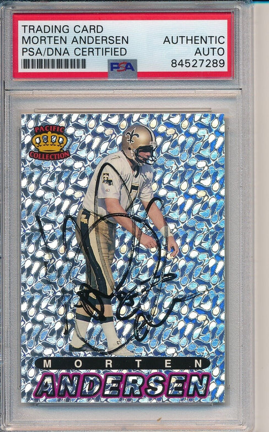 1994 Pacific Morten Andersen Card #3 Signed New Orleans Saints PSA/DNA