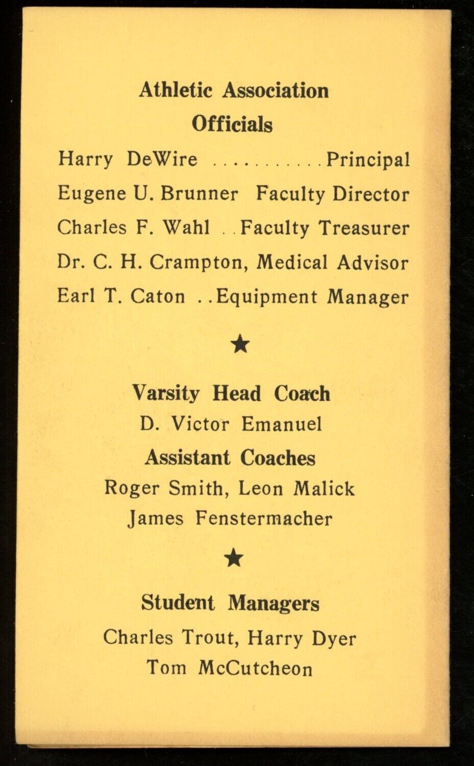 1948 William Penn High School Football 2.5x4.25 Pocket Schedule Harrisburg, PA