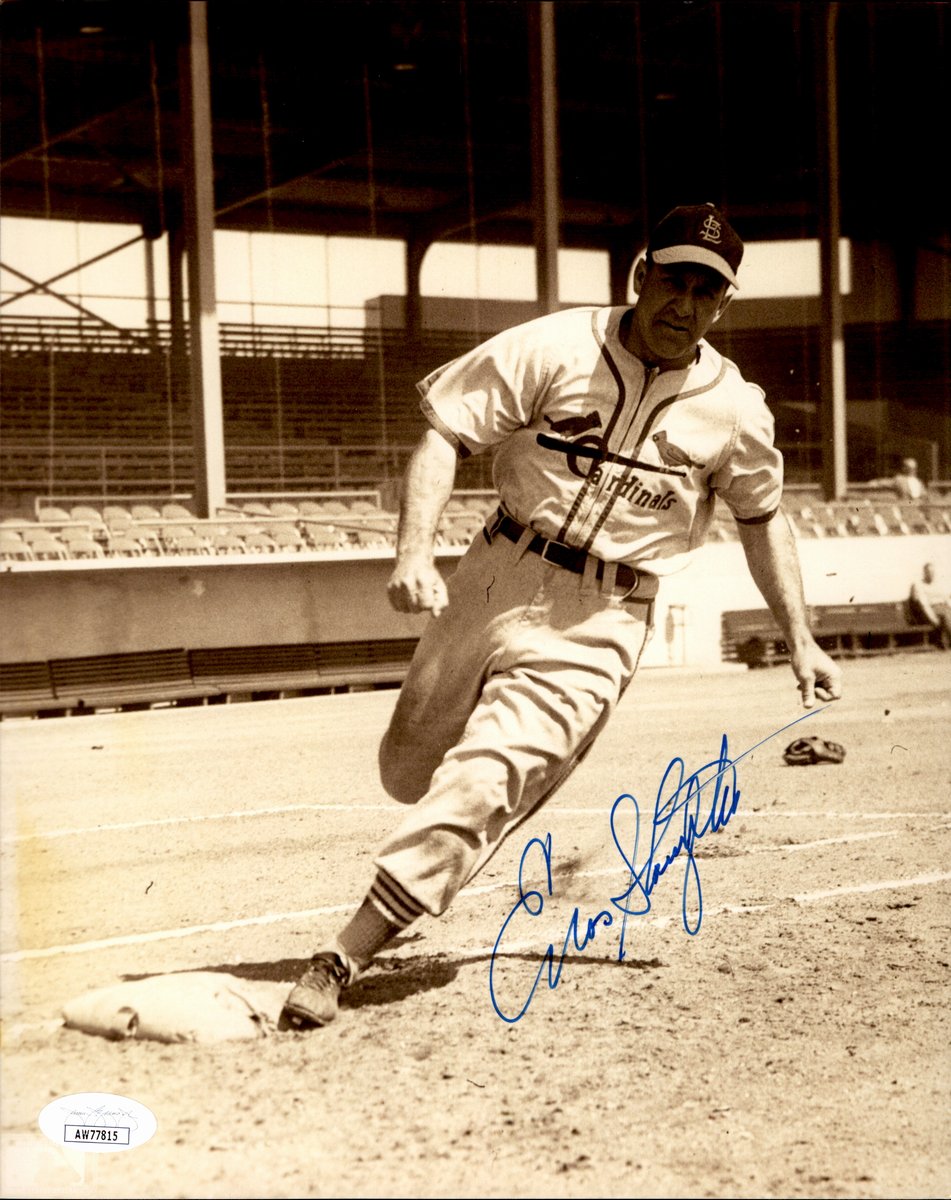 Enos Slaughter HOF Signed/Auto 8x10 Photo St. Louis Cardinals JSA 191123