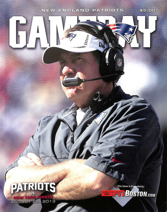 2013 Tom Brady NE Patriots vs NY Giants 8/29/2013 Pre Season Program 180237