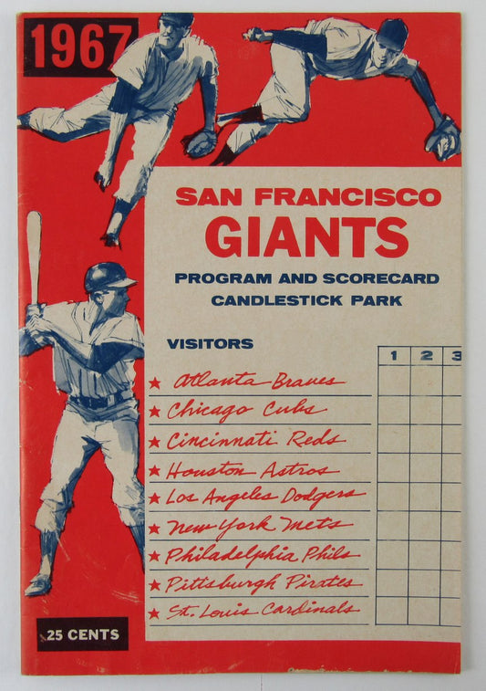 1967 San Francisco Giants vs. Phillies Scored Game Program Bunning  7/29/67