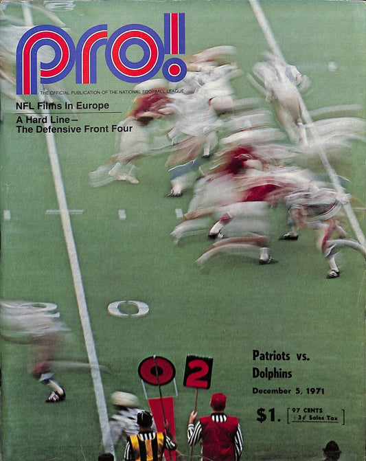 1971 New England Patriots vs. Miami Dolphins 12/5/71 Game Program 180231