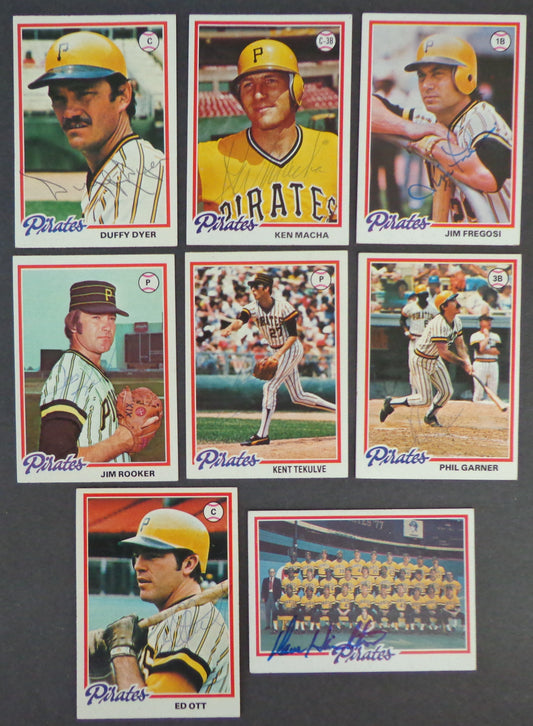 Lot of (8) Pittsburgh Pirates Autographed 1978 TOPPS Baseball Cards 183167