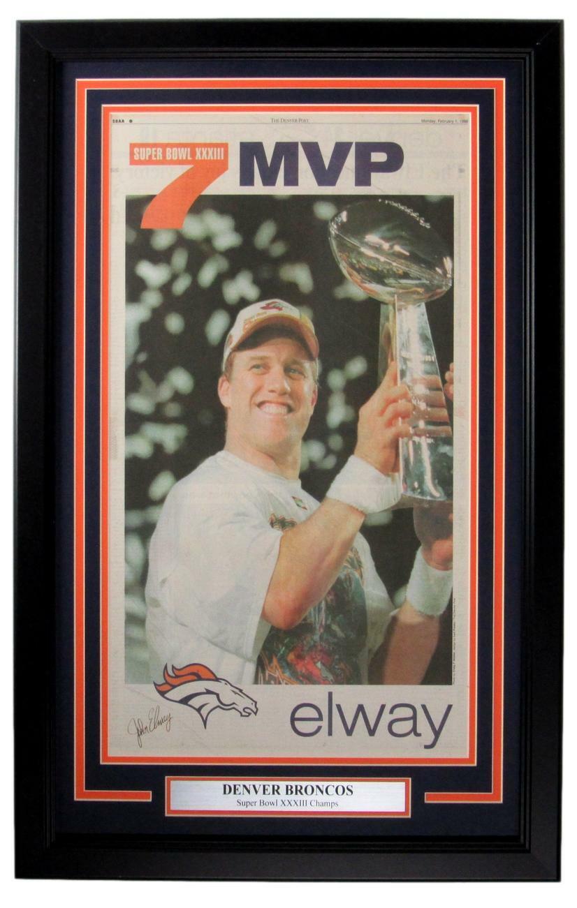 Denver Broncos 1999 Super Bowl XXXIII Champs Denver Post Newspaper Framed 157888