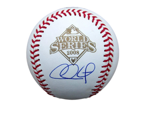 Chase Utley Autographed 2008 World Series Baseball Phillies Fanatics 187378