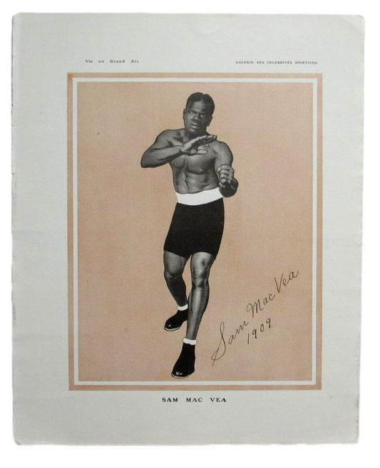 1909 Boxing Sam Mac Vea HOF Vintage La Vie Au Grand Air 10x14  Insert Photo