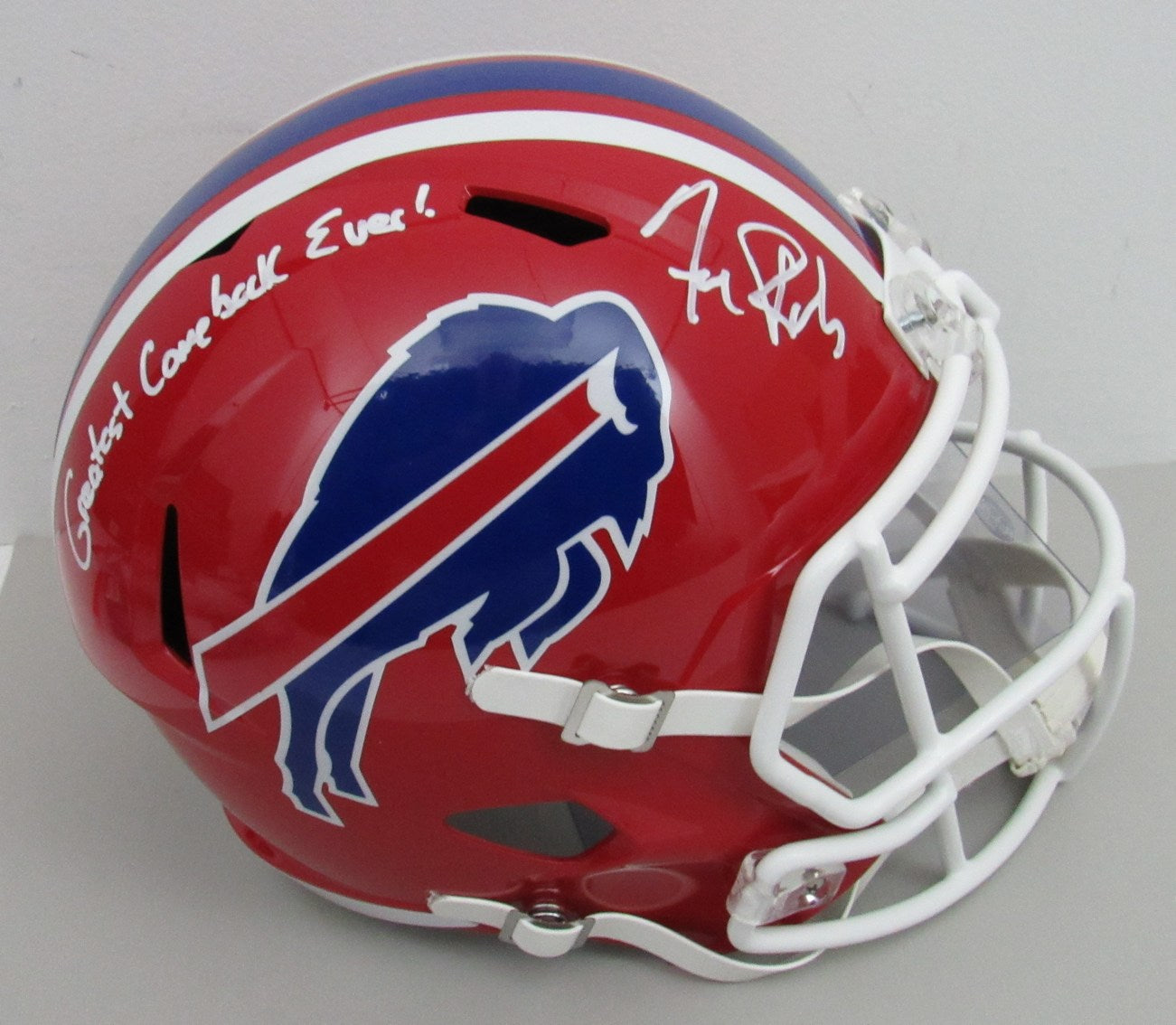 Frank Reich Signed Speed Replica Full Size Football Helmet Buffalo Bills JSA 009