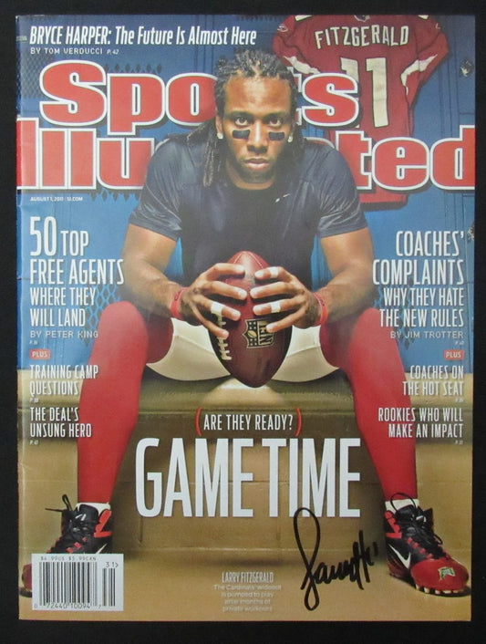 Larry Fitzgerald Signed 2011 Sports Illustrated Magazine NO LABEL JSA 190781