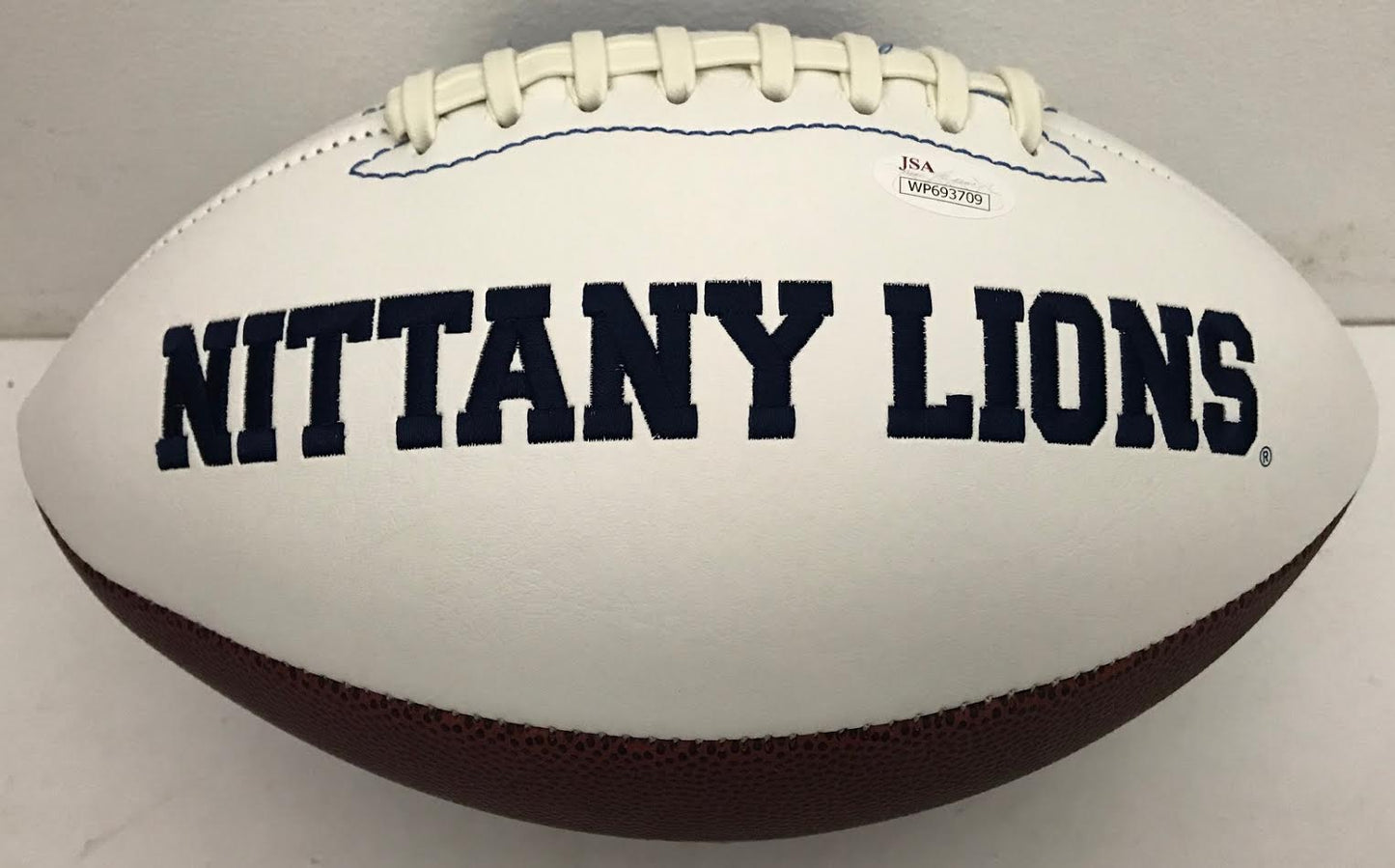 Lenny Moore Penn State PSU Autographed/Signed Logo Football JSA 130864