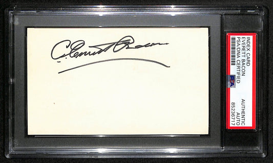 C. Everett Bacon CFB HOF Signed/Auto 3x5 Index Card Wesleyan U. PSA/DNA 189011