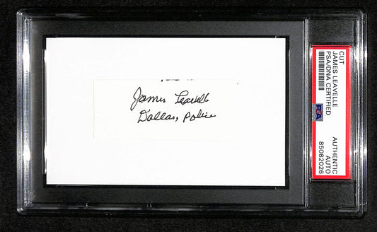 James Leavelle Signed/Inscr Cut on 3x5 Index Card Police Officer PSA/DNA 184276