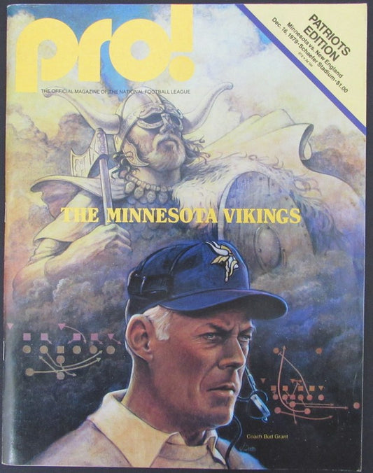 December 16, 1979 NFL PRO! Program Patriots vs. Vikings 181431