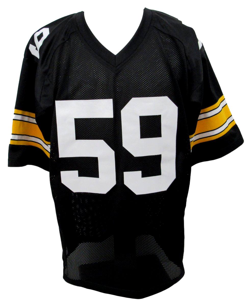 Jack Ham HOF Signed/Inscr Black Steelers Custom Football Jersey Becket 192384