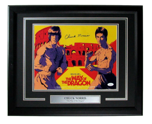 Chuck Norris Autographed 11x14 Photo "The Way of The Dragon" Framed JSA