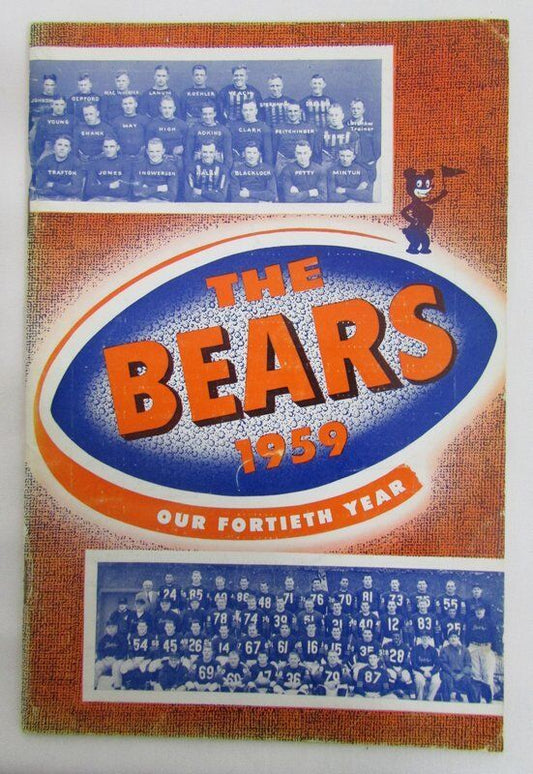 1959 Official Chicago Bears Media Guide 131458