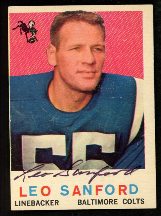 1959 TOPPS Football Card #149 Signed/Auto Leo Sanford Baltimore Colts