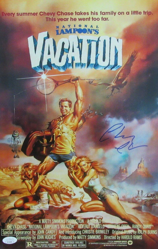 Chevy Chase Autographed 11x17 Movie Poster "National Lampoon's Vacation" JSA