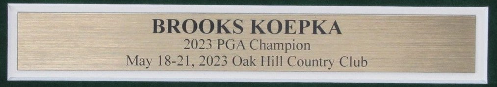 Brooks Koepka Autographed 2023 PGA Championship Pin Flag Framed Beckett 189187