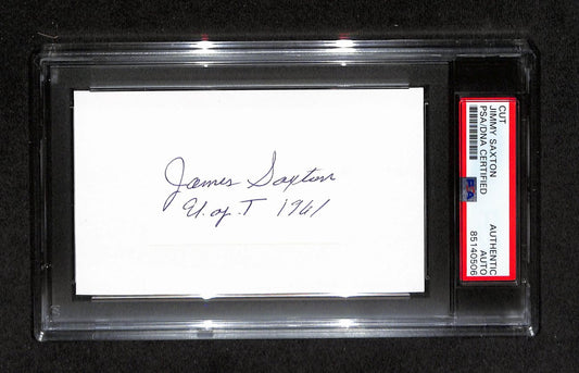 Jimmy Saxton  Autographed 3x5 Cut Card PSA/DNA 186563