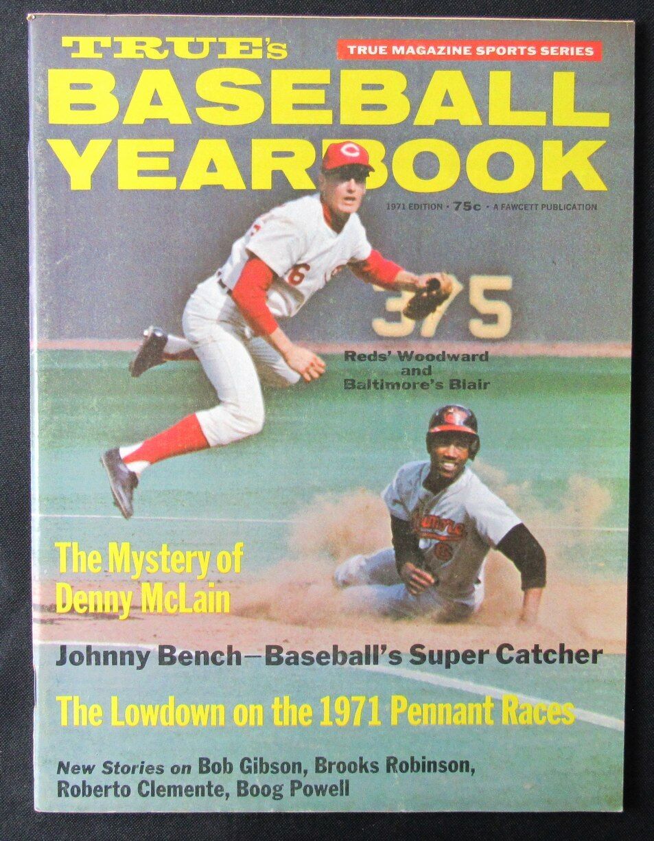 1971 True's Baseball Yearbook Woody Woodward Paul Blair on Cover 176408