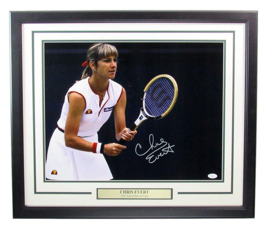 Chris Evert Autographed 16x20 Photo Tennis Champ Framed JSA 176749