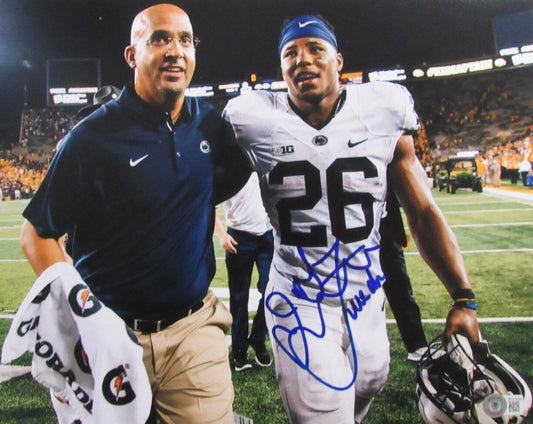 James Frankliin Autographed/Inscribed 11x14 w/ Saquon Photo Penn State Beckett