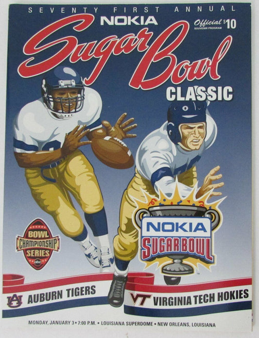 2005 Sugar Bowl Program Undefeated Auburn vs Virginia Tech 155107