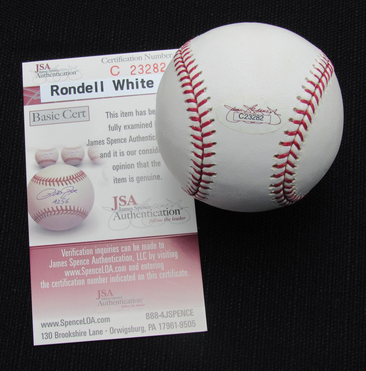Rondell White Signed/Auto Yankees 100th OML Baseball JSA  186944