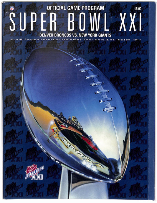 Super Bowl XXI Game Program New York Giants vs Denver Broncos Simms 182075
