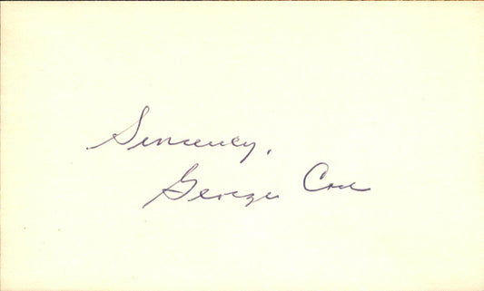 George Case Washington Senators d.1989 Signed/Autographed 3x5 Index Card 162569