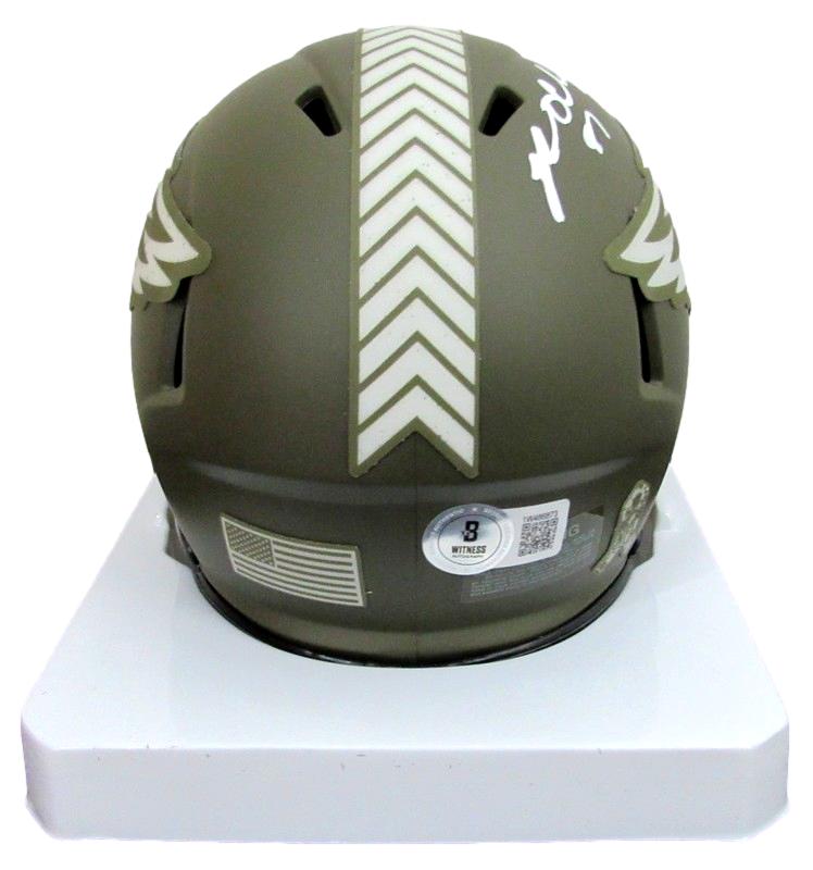 Brent Celek Signed Salute To Service Mini Football Helmet Eagles Beckett 187620