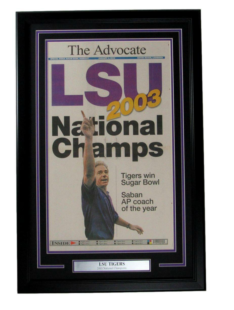 The Advocate Newspaper 2004 Sugar Bowl LSU 2003 National Champs Framed 165884