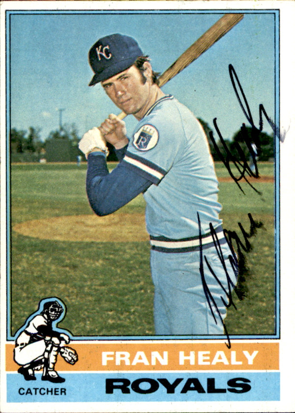 Fran Healy Autographed 1976 TOPPS Card #394 Kansas City Royals 183441