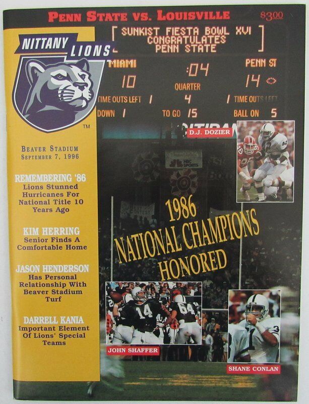 Lot of 11 1996 Penn State Nittany Lions Football Program 138910