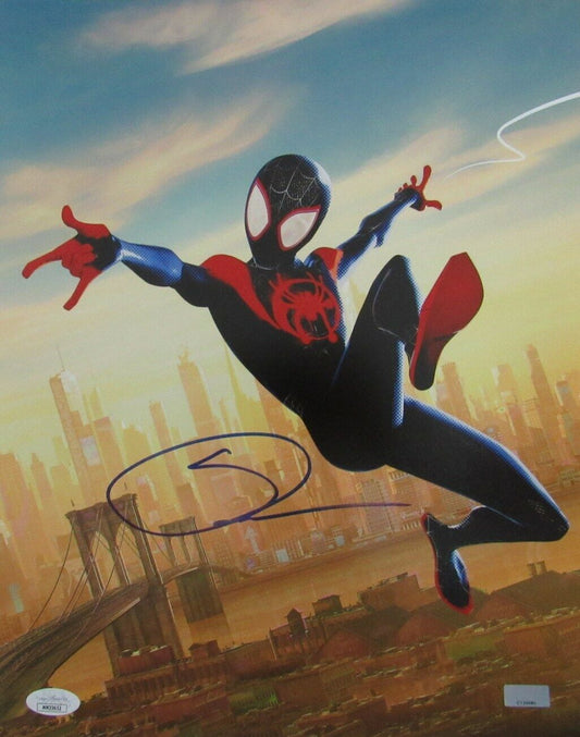 Shameik Moore Spider-Man Signed 11x14 Print Into the Spider-Verse JSA 158206