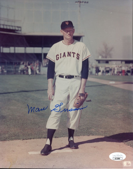 Marv Grissom Autographed 8x10 Photo New York Giants JSA 177867