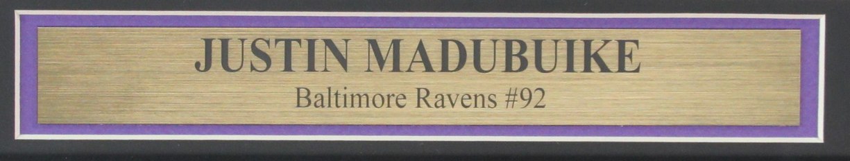 Justin Madubuike Signed 8x10 Photo Baltimore Ravens Framed JSA 187250