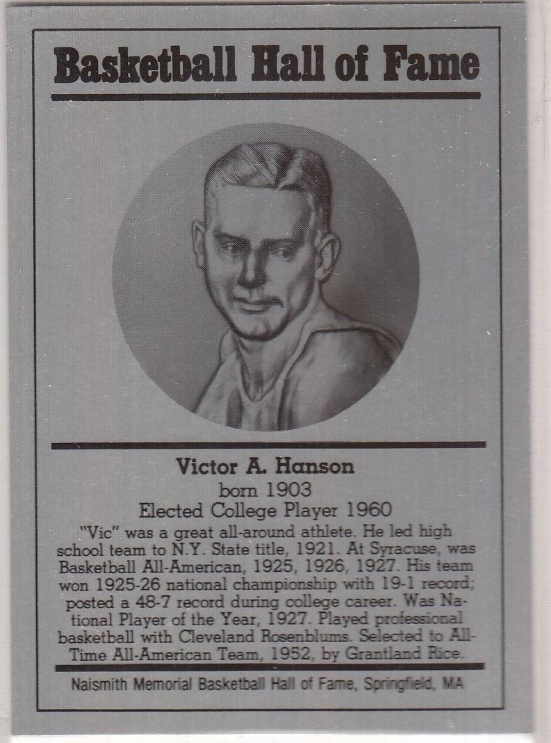 1986-2002 Basketball Hall of Fame Metallic VICTOR A. HANSON Series 12 128765