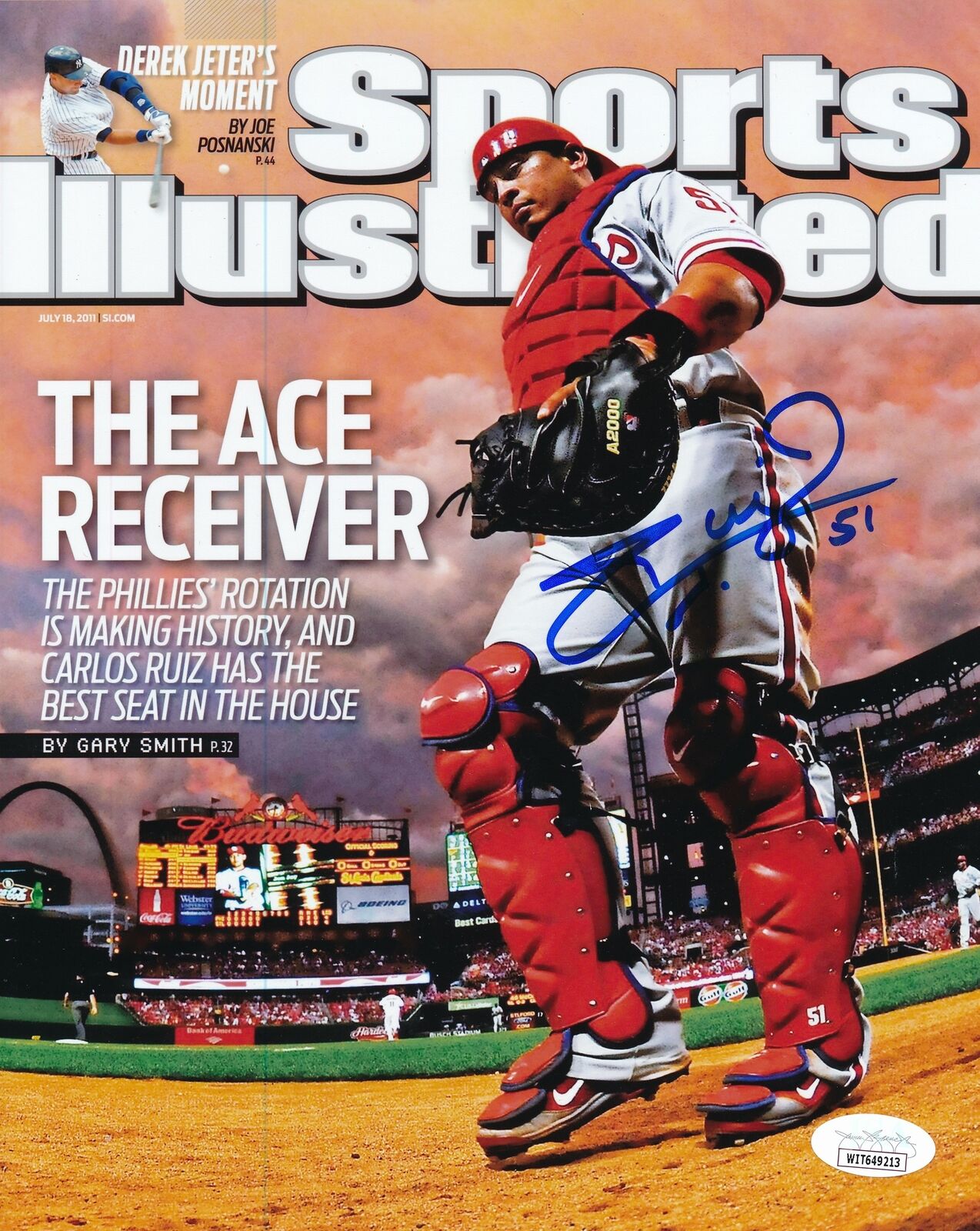 Carlos Ruiz Philadelphia Phillies Signed/Auto 8x10 SI Cover Photo JSA 163913