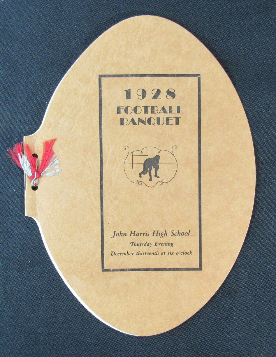 1928 John Harris High School Football Banquet Program 12/13